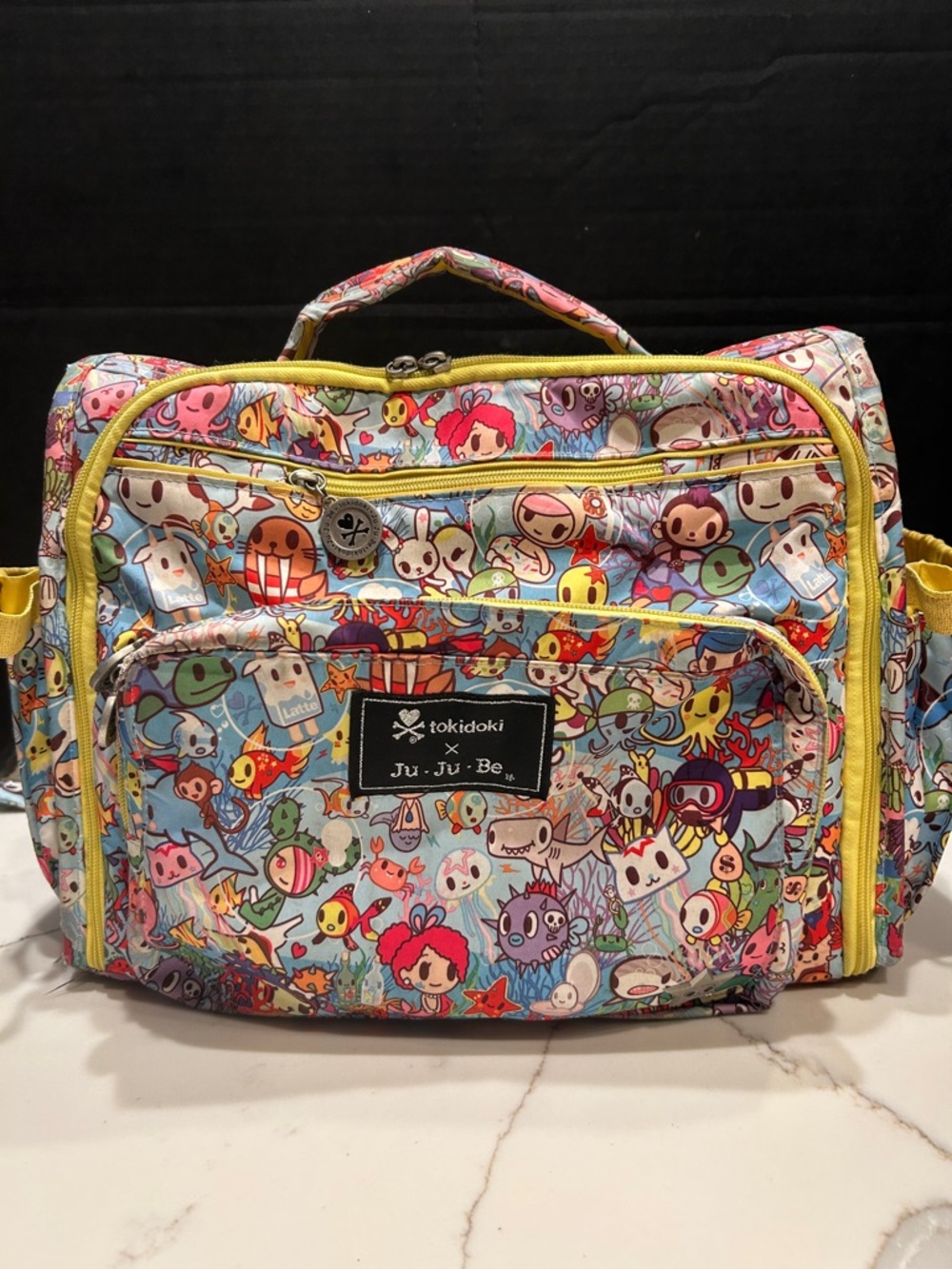 Tokidoki x Ju-Ju-Be Colorful Character Backpack Multicolor with Yellow Trim